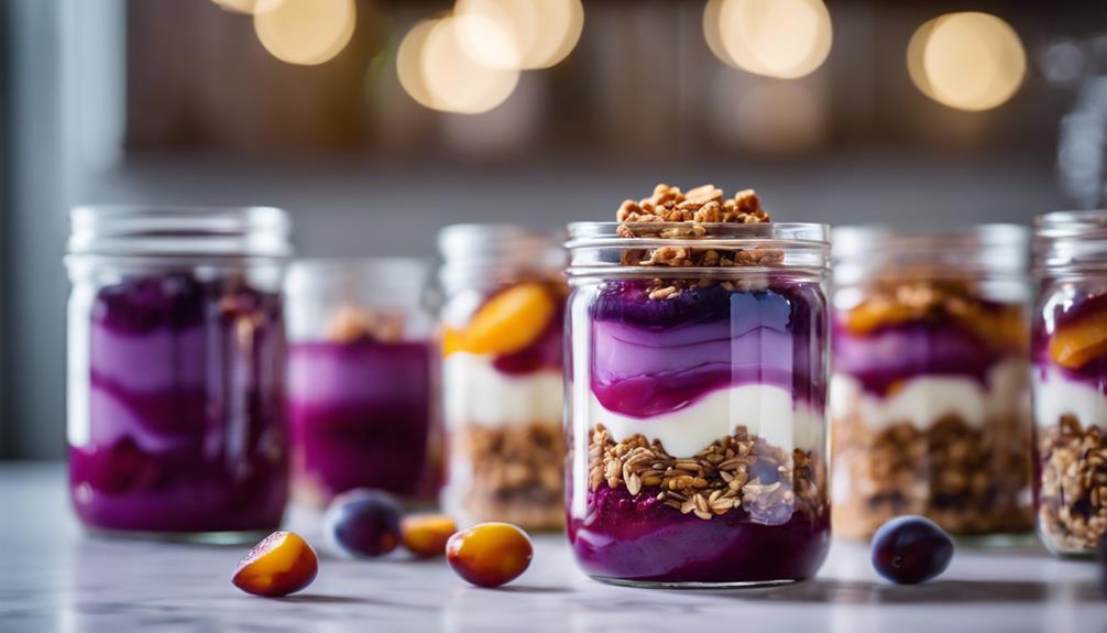 colorful breakfast with granola