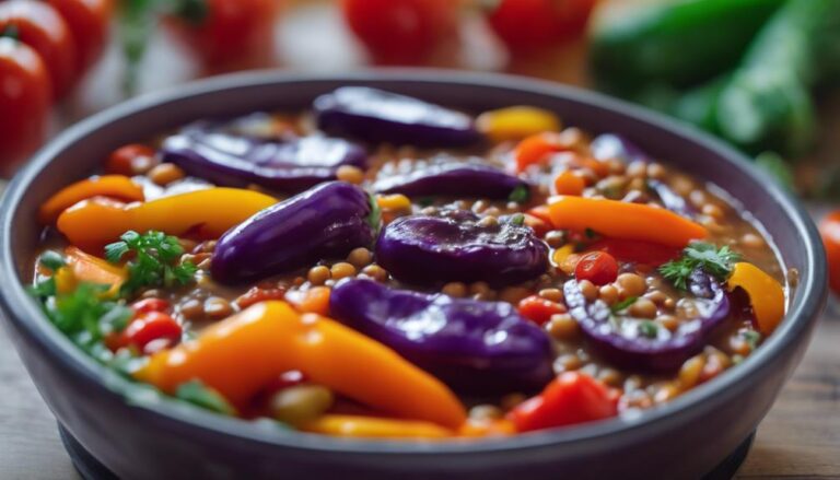 Sous Vide Purple Eggplant and Lentil Stew for a 7-Day Color Diet Dinner