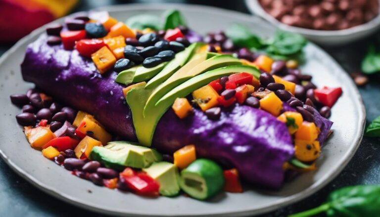 Sous Vide Purple Sweet Potato and Black Bean Enchiladas for a 7-Day Color Diet Dinner