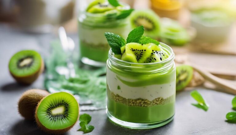 Sous Vide Green Matcha and Kiwi Pudding for a 7-Day Color Diet Dessert