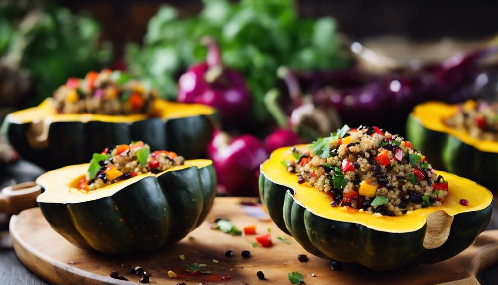 colorful quinoa in squash