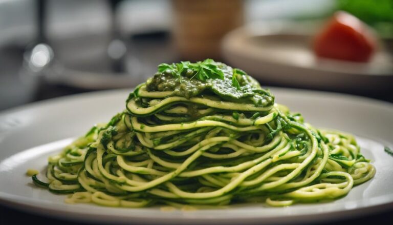 Sous Vide Green Zucchini Noodles With Pesto for a 7-Day Color Diet Lunch