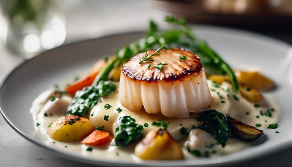 delicate sous vide scallops