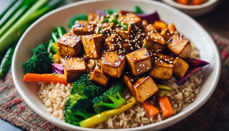 Lunch Sous Vide Spicy Tofu Stir-Fry With Brown Rice for Endomorphs