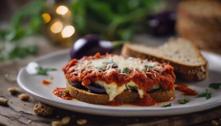 Dinner Sous Vide Eggplant Parmesan With Whole Grain Bread for the Supercarb Diet