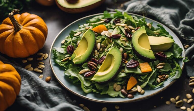 Salad Sous Vide Mixed Greens With Avocado and Pumpkin Seeds for the Nourish and Glow Diet