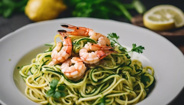 Dinner Sous Vide Shrimp Scampi With Zoodles for Endomorphs