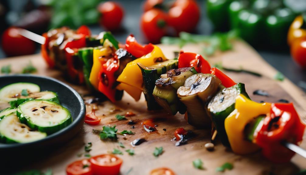 grilled veggies on sticks