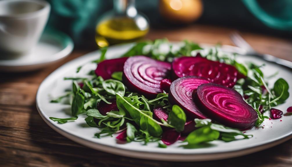 healthy beet and arugula