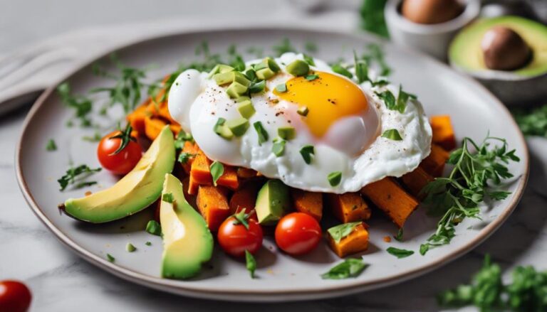 Breakfast Sous Vide Sweet Potato Hash With Avocado for the Myplate Diet