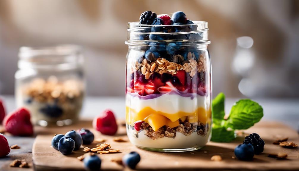 healthy breakfast with yogurt