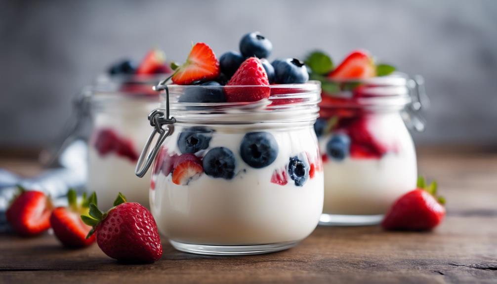 healthy breakfast with yogurt