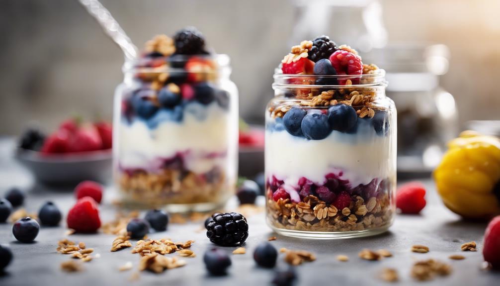 healthy breakfast with yogurt