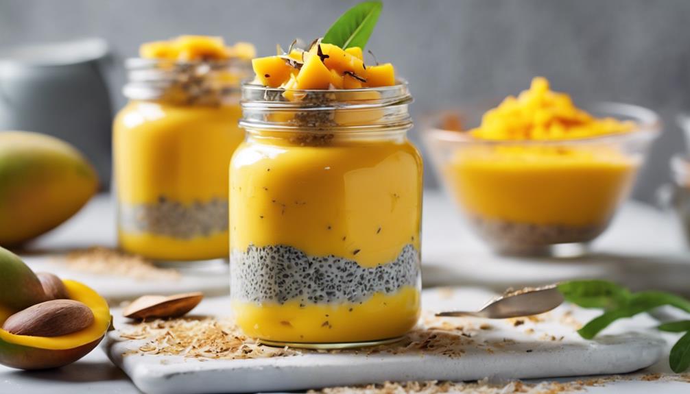 healthy dessert with mango