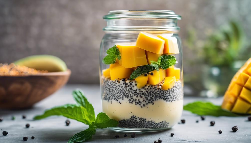 healthy dessert with mango