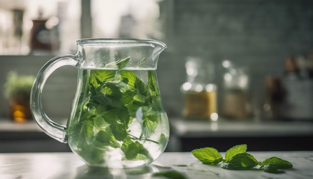 healthy herbal mint infusion