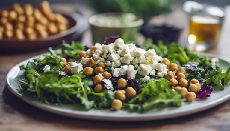 Lunch Sous Vide Mixed Greens With Chickpeas and Feta for the Myplate Diet