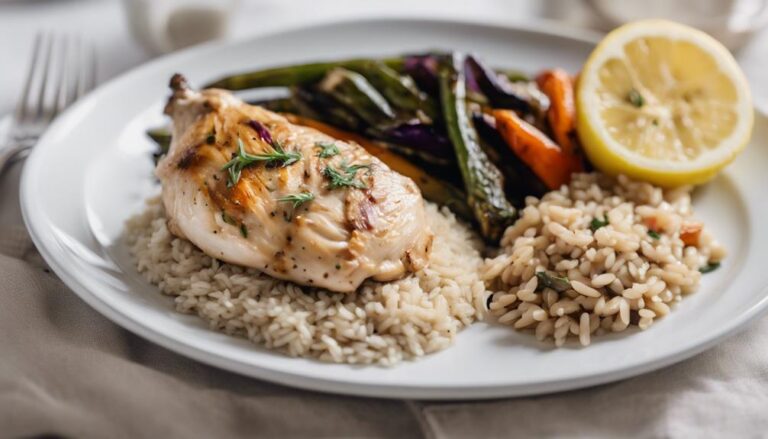 Lunch Sous Vide Lemon Herb Chicken With Brown Rice for the Supercarb Diet