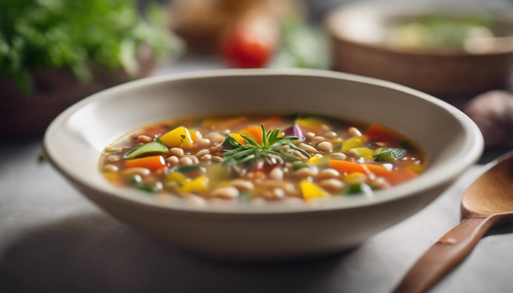 healthy lunch with soup