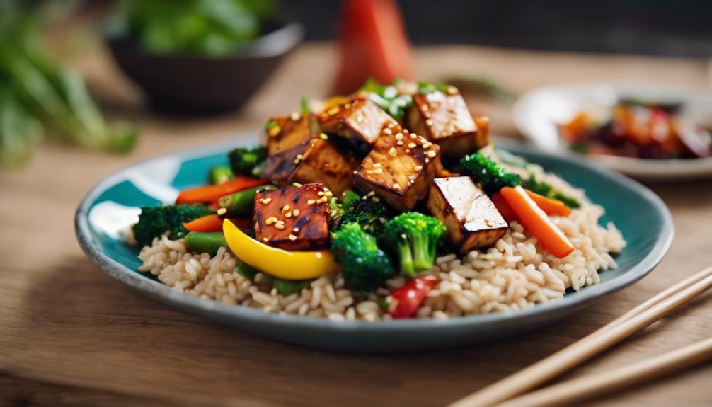 healthy lunch with tofu