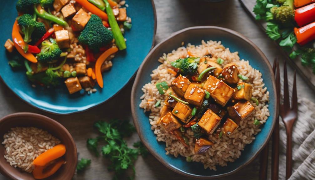 healthy lunch with tofu