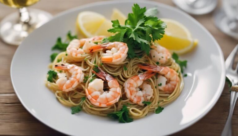 Dinner Sous Vide Shrimp Scampi With Whole Wheat Pasta for the Supercarb Diet