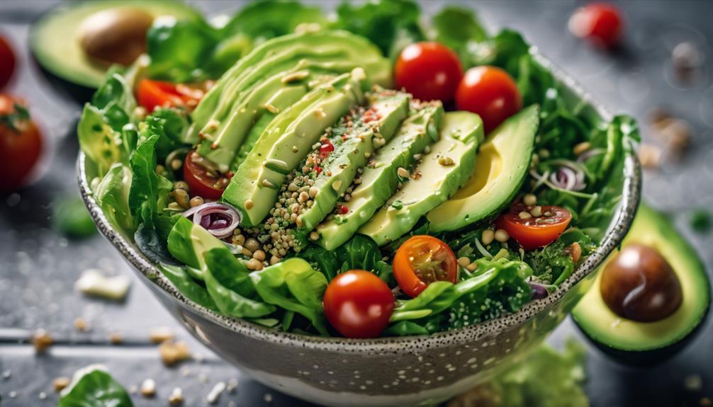 healthy salad with avocado