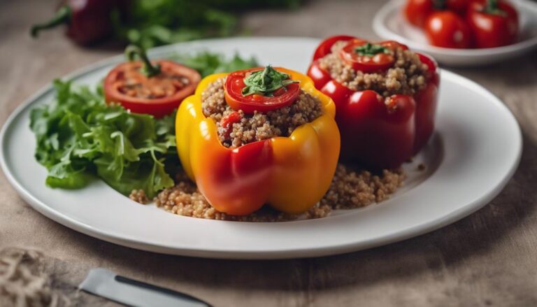 Dinner Sous Vide Stuffed Bell Peppers With Quinoa for the 1200 Calories a Day Diet"