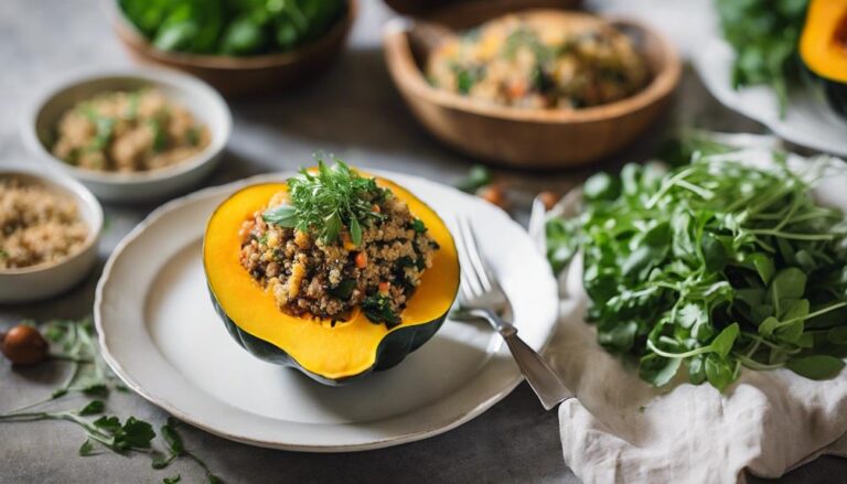 Special Sous Vide Quinoa Stuffed Acorn Squash for the MyPlate Diet