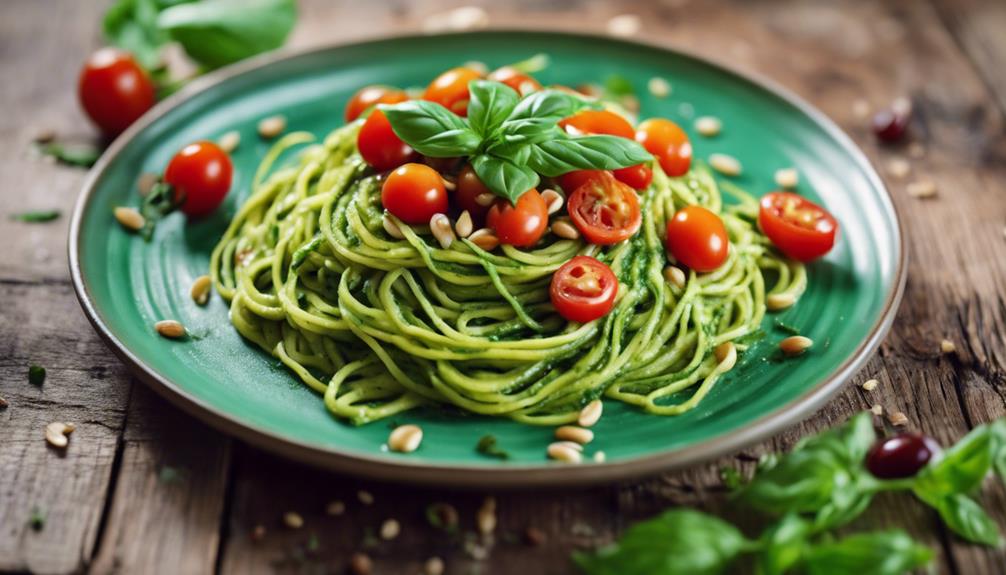 healthy zucchini pesto noodles