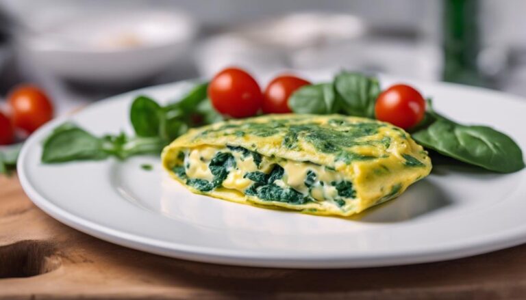 Breakfast Sous Vide Egg White and Spinach Omelette for the 1200 Calories a Day Diet