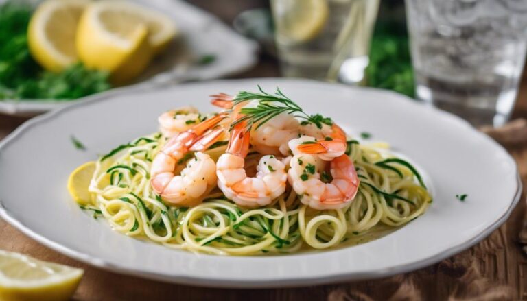 Dinner Sous Vide Shrimp Scampi With Zoodles for the 1200 Calories a Day Diet