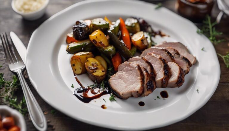 Dinner Sous Vide Balsamic Glazed Pork Tenderloin for the 1200 Calories a Day Diet