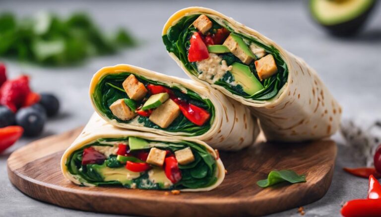 Eco-Atkins Midday Feast: Sous Vide Tofu and Spinach Wrap