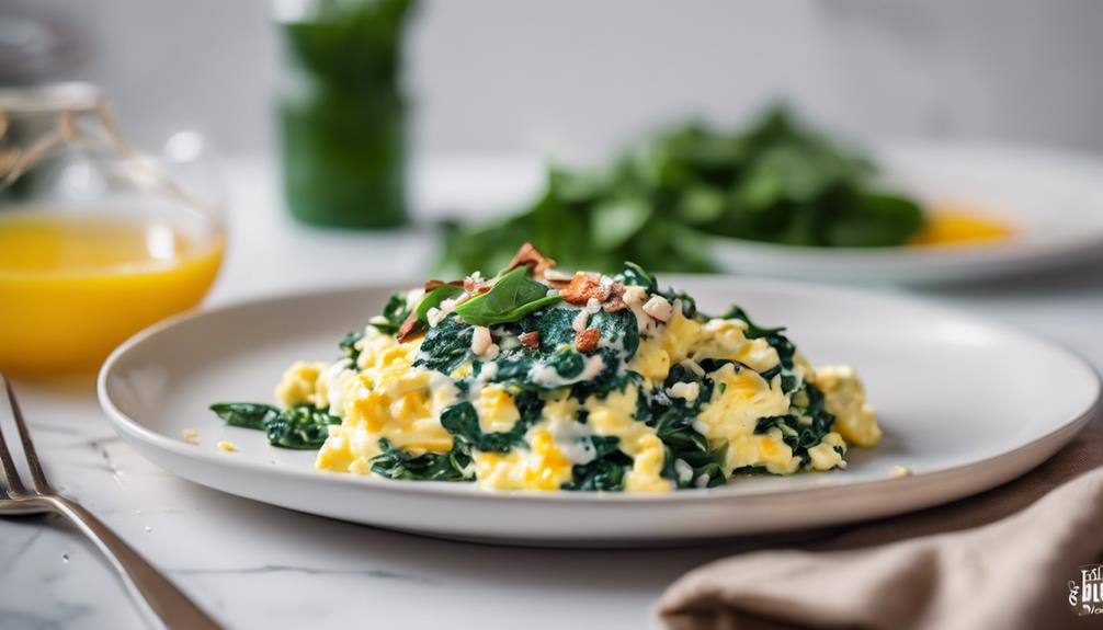 scramble recipes with spinach