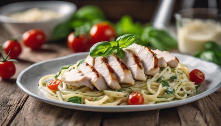 Lazy Keto Dinner Sous Vide Chicken Alfredo Zoodles