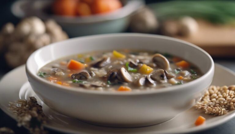 Soup Sous Vide Mushroom and Barley Soup for the MyPlate Diet