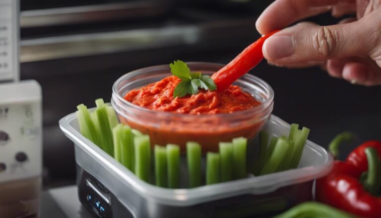 Snack Sous Vide Roasted Red Pepper Dip With Celery for the 17 Day Diet