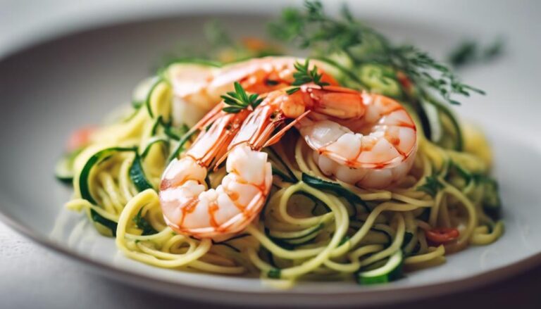 Dinner Sous Vide Shrimp Scampi With Zoodles for the Myplate Diet