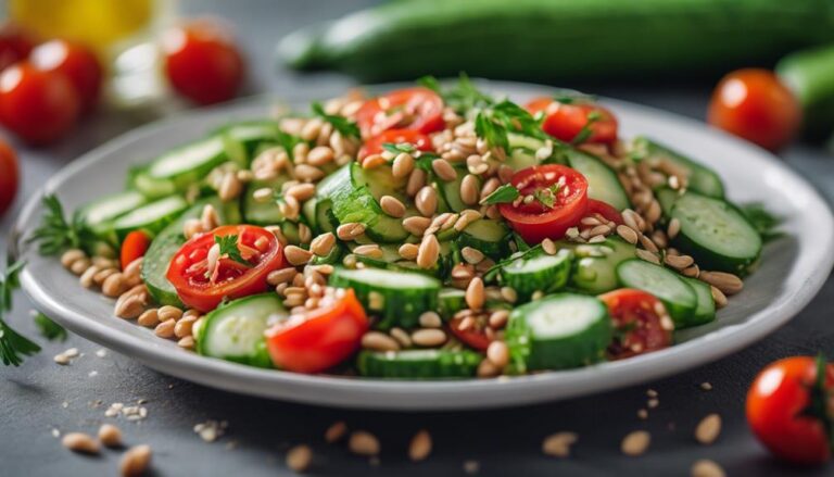 Salad Sous Vide Cucumber and Tomato Salad With Farro for the Supercarb Diet