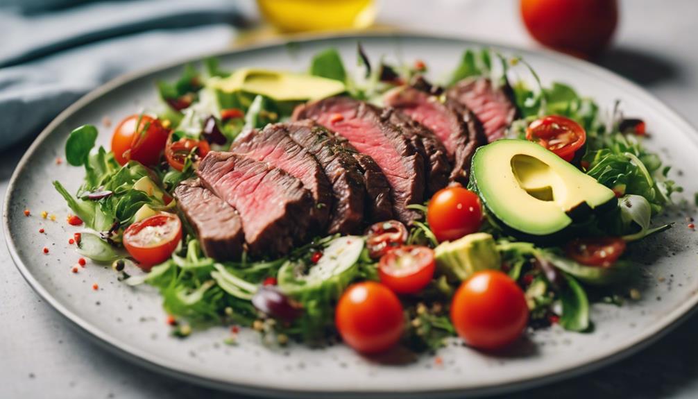 variety of beef salads