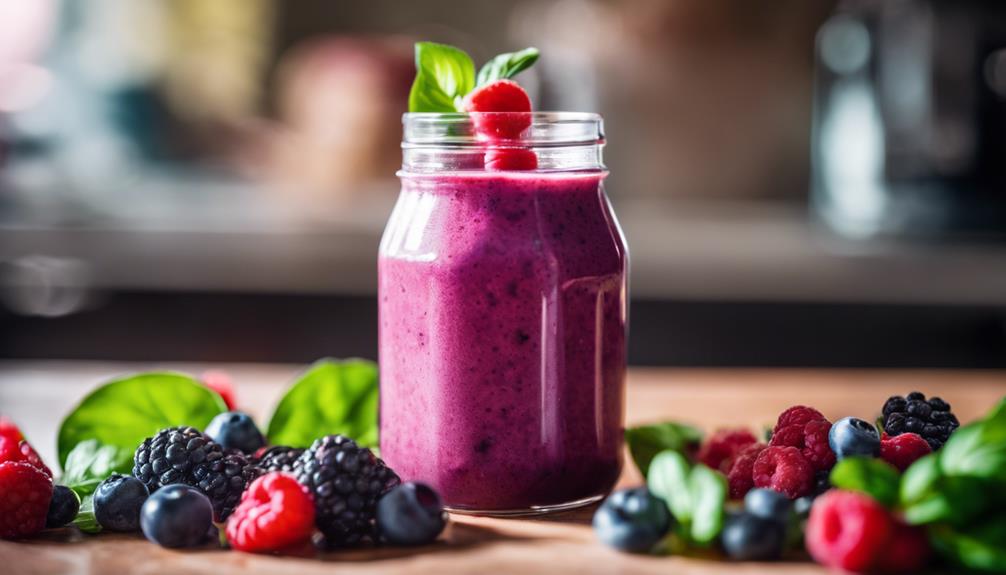 variety of berry smoothies