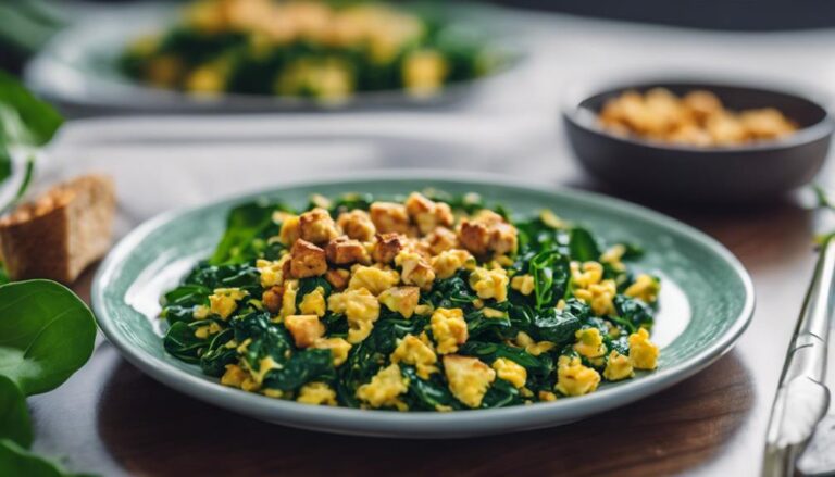 Eco-Atkins Breakfast: Sous Vide Spinach and Tempeh Scramble