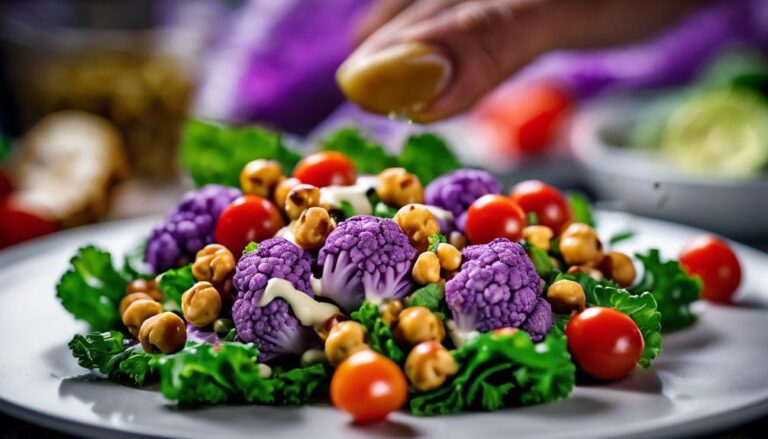 Sous Vide Purple Cauliflower and Chickpea Salad for a 7-Day Color Diet Lunch