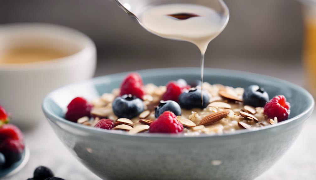 blueberries in hearty oatmeal