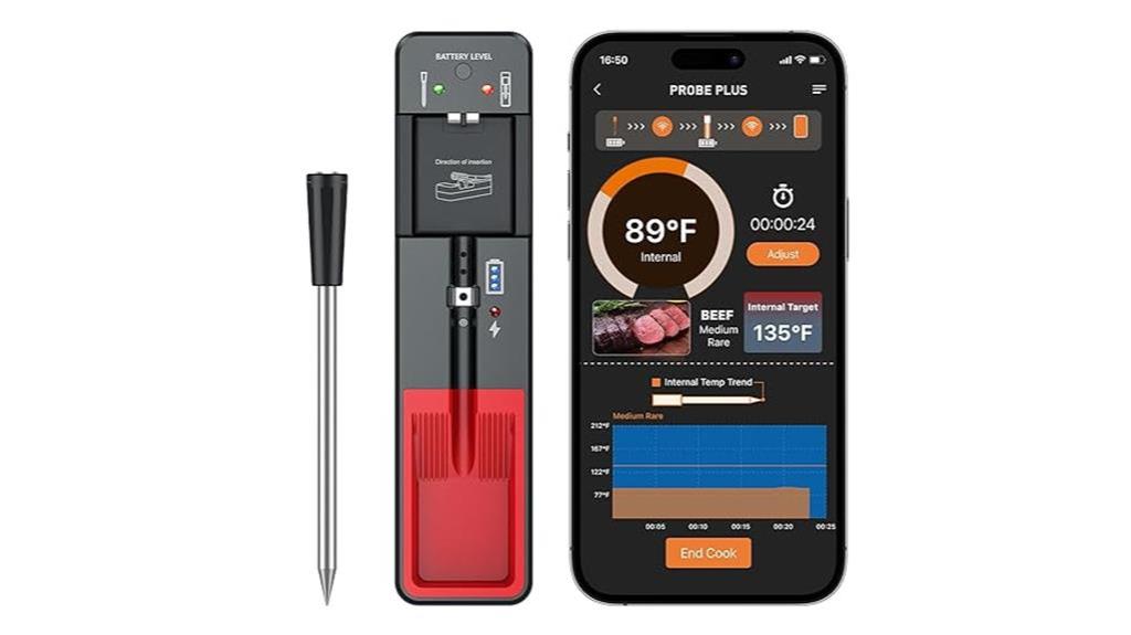 bluetooth enabled meat thermometer