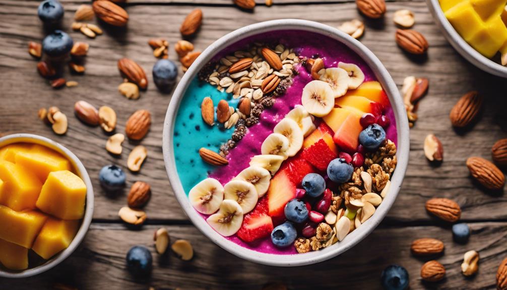 colorful protein smoothie bowl