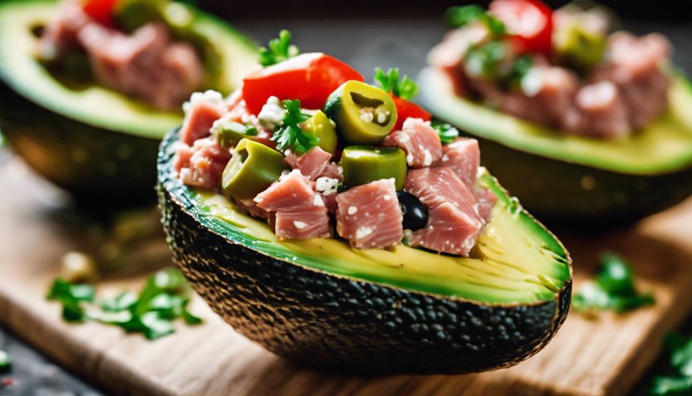 creative tuna stuffed avocados