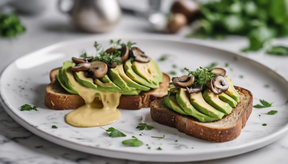 gourmet breakfast with mushrooms