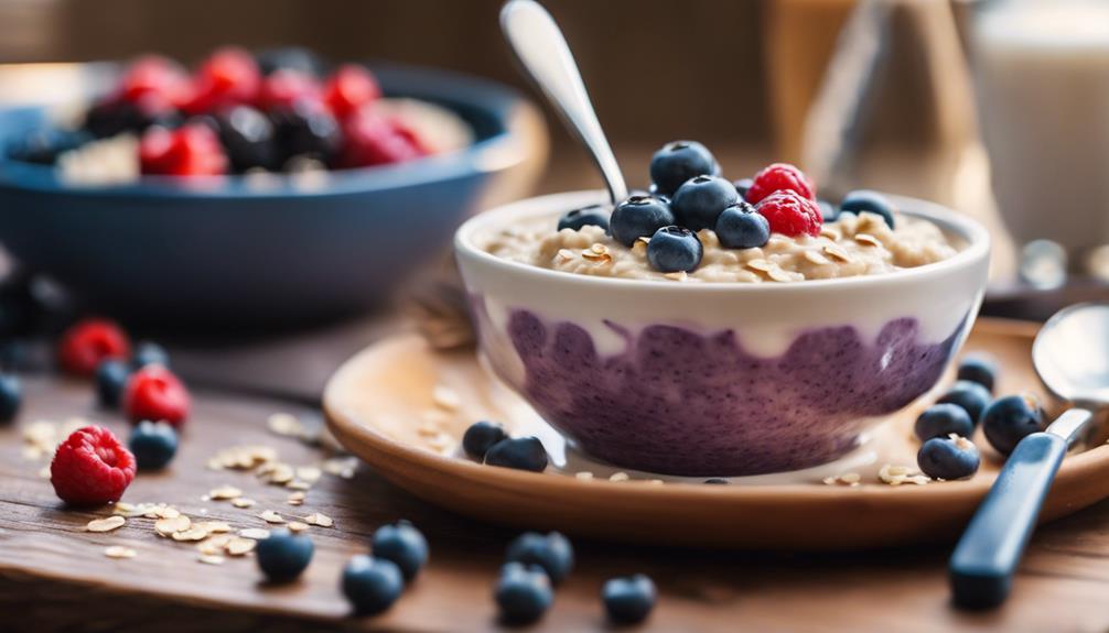 healthy breakfast with technology